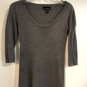 Gray sweater dress